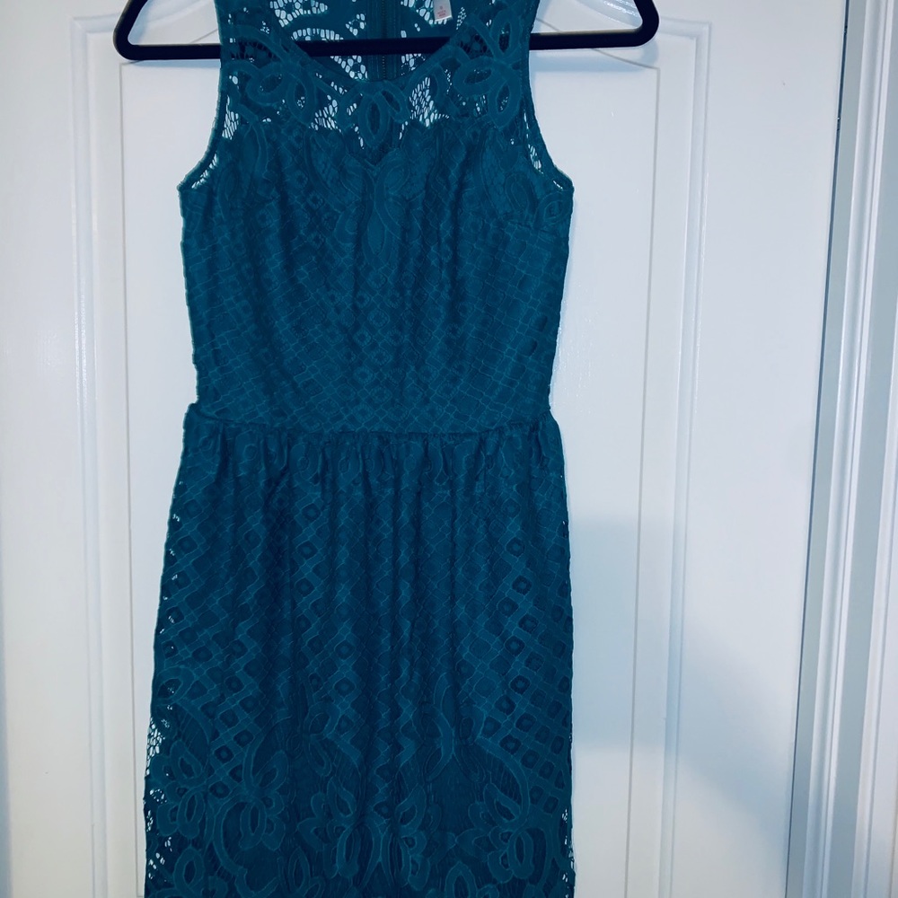 Size small ladies teal lace dress